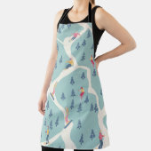 Snowboarders, wintersportplaats, actieve recreatie schort (Insitu)