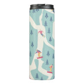 Snowboarders, wintersportplaats, actieve recreatie thermosbeker (Achterkant)