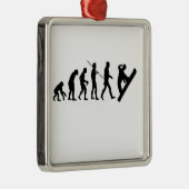 Snowboardevolutie met kerstversiering metalen ornament (Rechts)