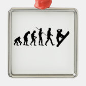 Snowboardevolutie met kerstversiering metalen ornament (Voorkant)