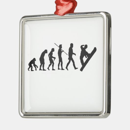 Snowboardevolutie met kerstversiering metalen ornament (Links)