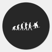 Snowboardevolutie Ronde Sticker (Voorkant)