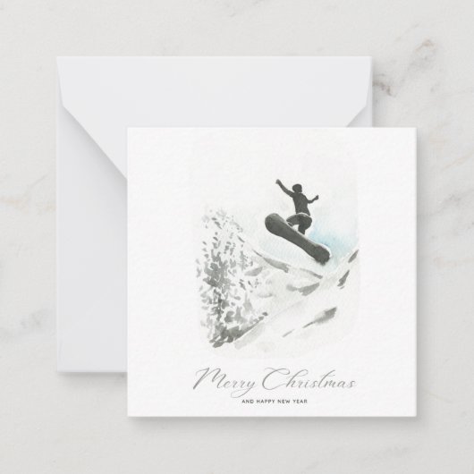 Snowboardfotokerst Notitiekaartje (Voorkant)
