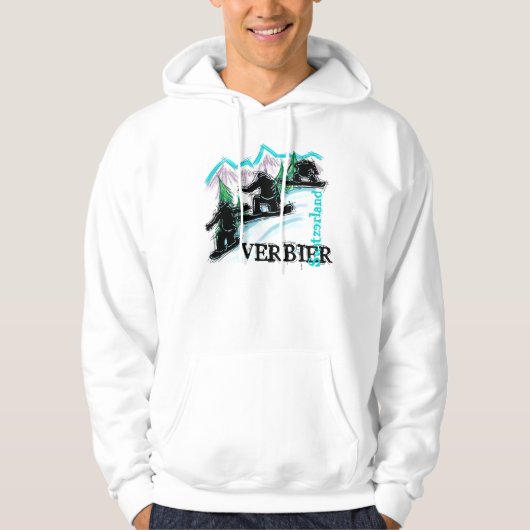 Snowboardhoodie van Verbier Zwitserland Hoodie (Voorkant)