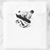 Snowboarding 5 ronde sticker (Tas)