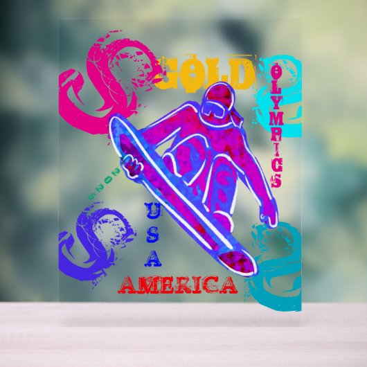 SNOWBOARDING ACRYL BORD (Neutraal)