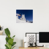 Snowboarding action at Whitefish Mountain Resort Poster (Thuiskantoor)