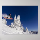 Snowboarding action at Whitefish Mountain Resort Poster (Voorkant)