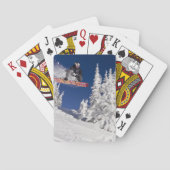 Snowboarding action at Whitefish Mountain Resort Speelkaarten (Achterkant)