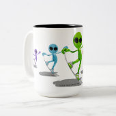 Snowboarding Aliens Mok (Voorkant links)