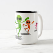 Snowboarding Aliens Mok (Voorkant rechts)