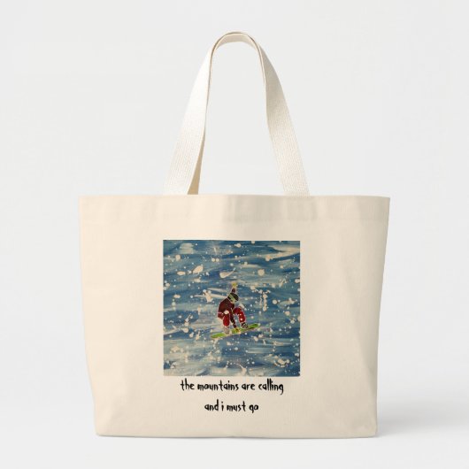 Snowboarding Bag Grote Tote Bag (Voorkant)