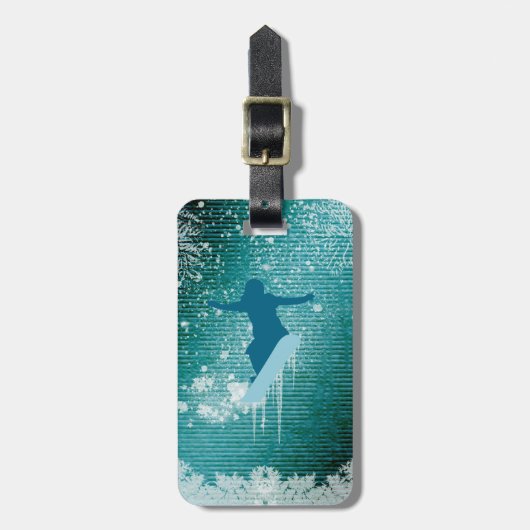 Snowboarding Bagagelabel (Voorkant verticaal)