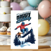 Snowboarding Birthday Cards Kaart