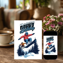 Snowboarding Birthday Cards Kaart