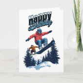 Snowboarding Birthday Cards Kaart (Voorkant)