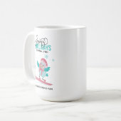  Snowboarding Bluebird Kerstmis Koffiemok (Voorkant links)