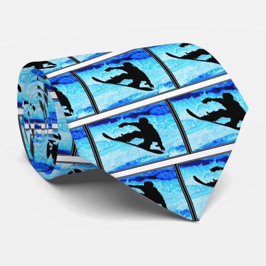 Snowboarding Blues Stropdas (Opgerold)