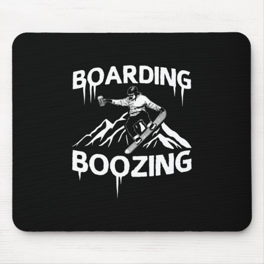 Snowboarding Boozing Muismat (Voorkant)