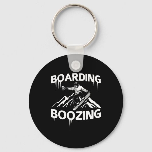 Snowboarding Boozing Sleutelhanger (Voorkant)