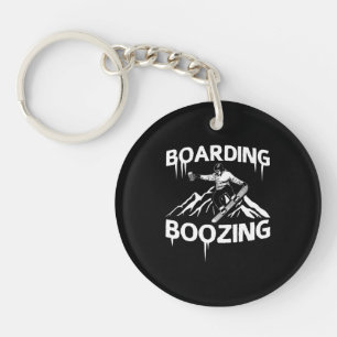 Snowboarding Boozing Sleutelhanger