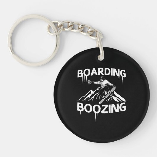 Snowboarding Boozing Sleutelhanger (Voorkant)