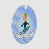 Snowboarding boy cartoon ornament (voorkant)