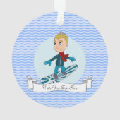 Snowboarding boy cartoon ornament (achterkant)