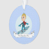 Snowboarding boy cartoon ornament (voorkant)