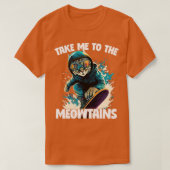 Snowboarding brengt me naar de Meowtains1 T-shirt (Design voorkant)
