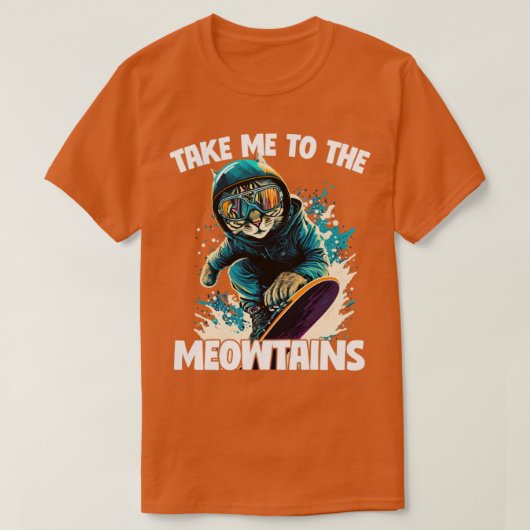 Snowboarding brengt me naar de Meowtains1 T-shirt (Design voorkant)