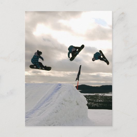 Snowboarding Briefkaart (Voorkant)