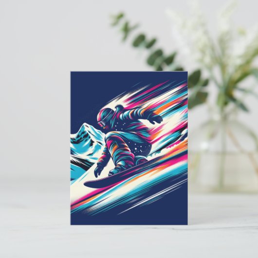 Snowboarding Briefkaart (Staand voorkant)