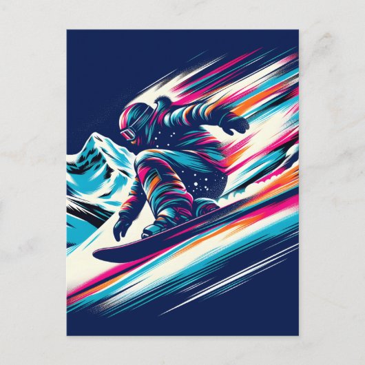 Snowboarding Briefkaart (Voorkant)