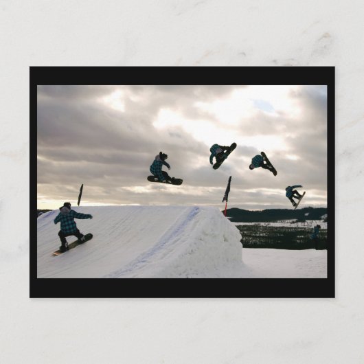 Snowboarding Briefkaart (Voorkant)