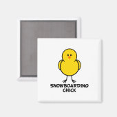 Snowboarding Chick Magneet (Voorkant / Achterkant)