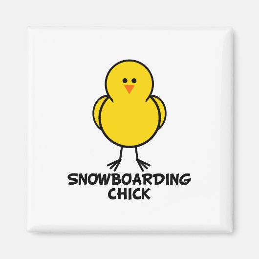 Snowboarding Chick Magneet (Voorkant)