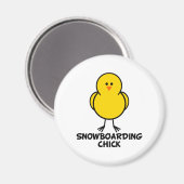 Snowboarding Chick Magneet (Voorkant / Achterkant)