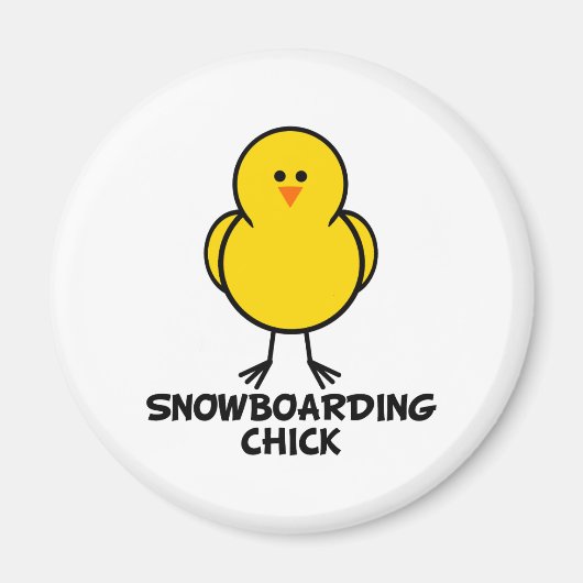 Snowboarding Chick Magneet (Voorkant)