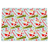 Snowboarding Christmas Holiday Gift Bag Groot Cadeauzakje (Voorkant)