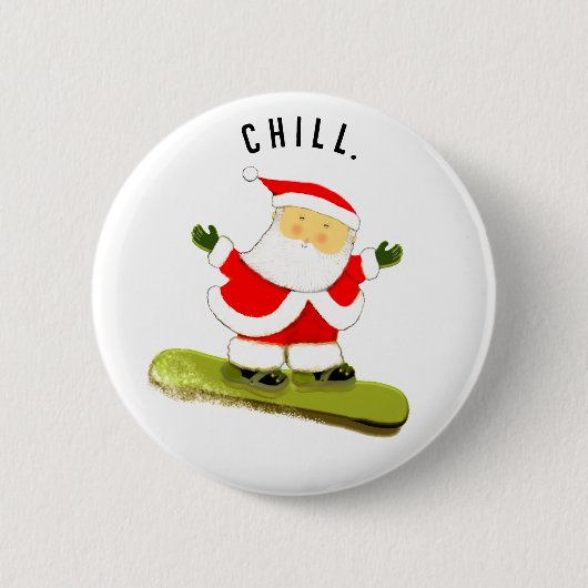 Snowboarding Christmas Stocking Stuffer Ronde Button 5,7 Cm (Voorkant)