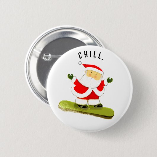 Snowboarding Christmas Stocking Stuffer Ronde Button 5,7 Cm (Voorkant /achterkant)