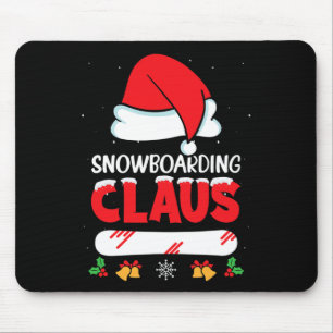 Snowboarding Claus Santa Hat Funny Snowboard Snowb Muismat