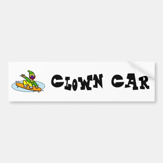 Snowboarding Clown Bumpersticker (Voorkant)