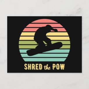 Snowboarding deelde de Pow  Sunset Briefkaart
