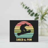Snowboarding deelde de Pow  Sunset Briefkaart (Staand voorkant)