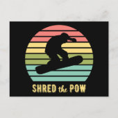Snowboarding deelde de Pow Sunset Briefkaart (Voorkant)