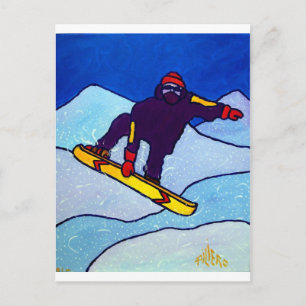 Snowboarding door Piliero Briefkaart
