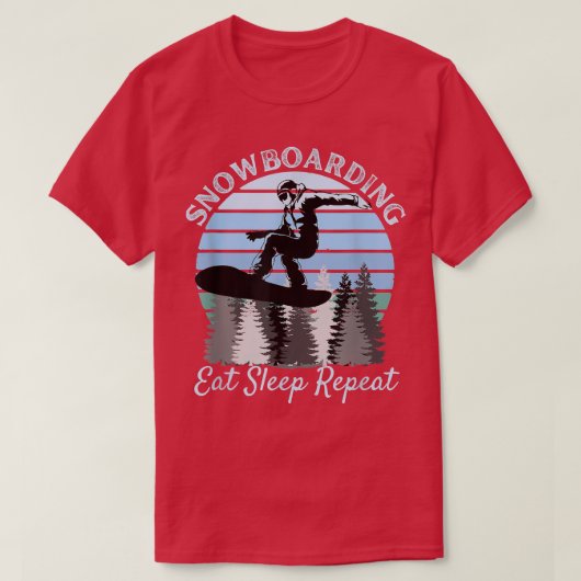 Snowboarding Eat Sleep Cool  Blue Su T-shirt (Design voorkant)
