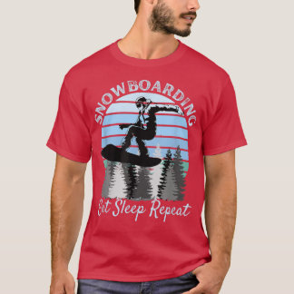 Snowboarding Eat Sleep Cool  Blue Su T-shirt